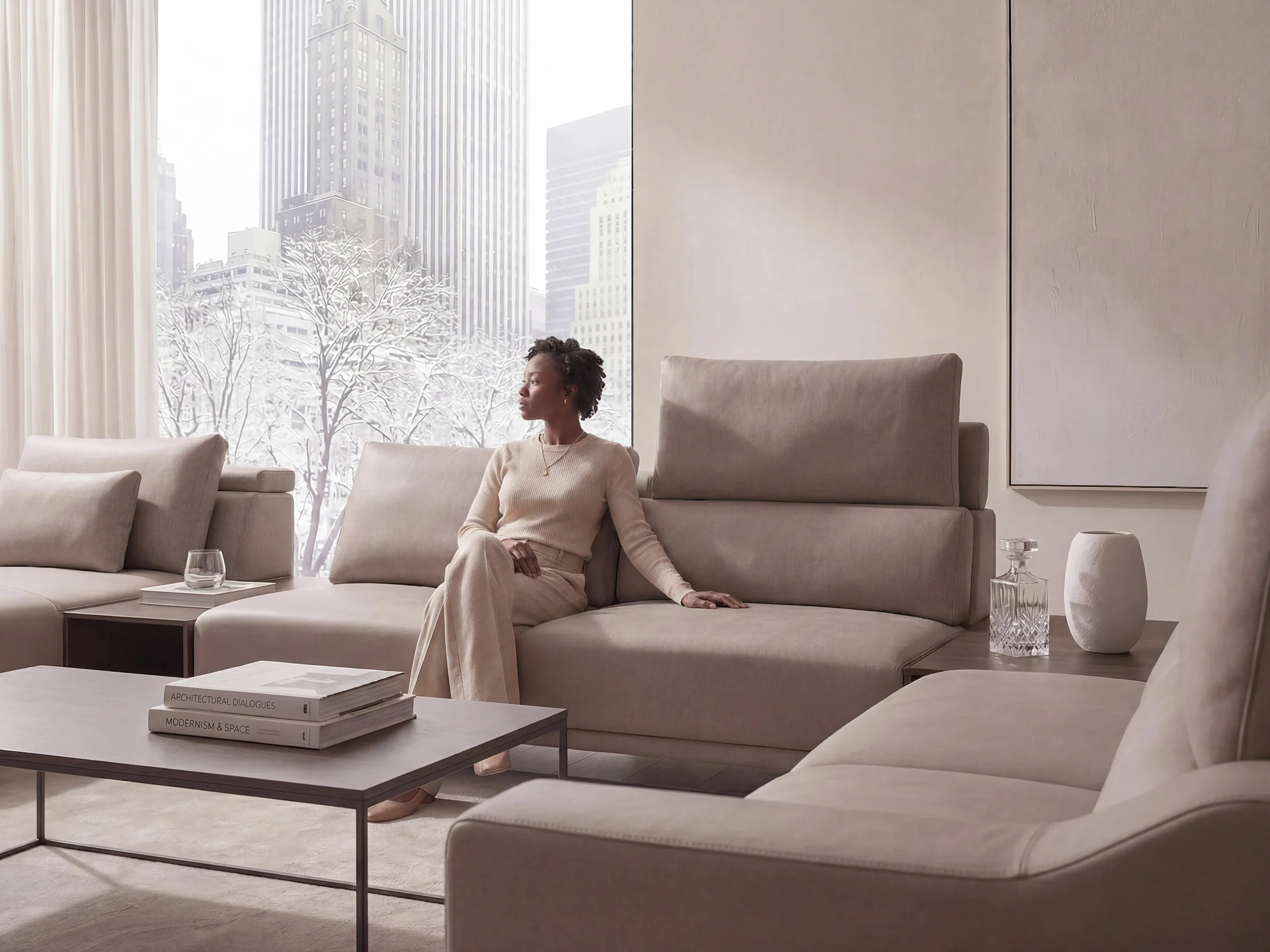 Milda Open Corner Sofa with Table - Image 3