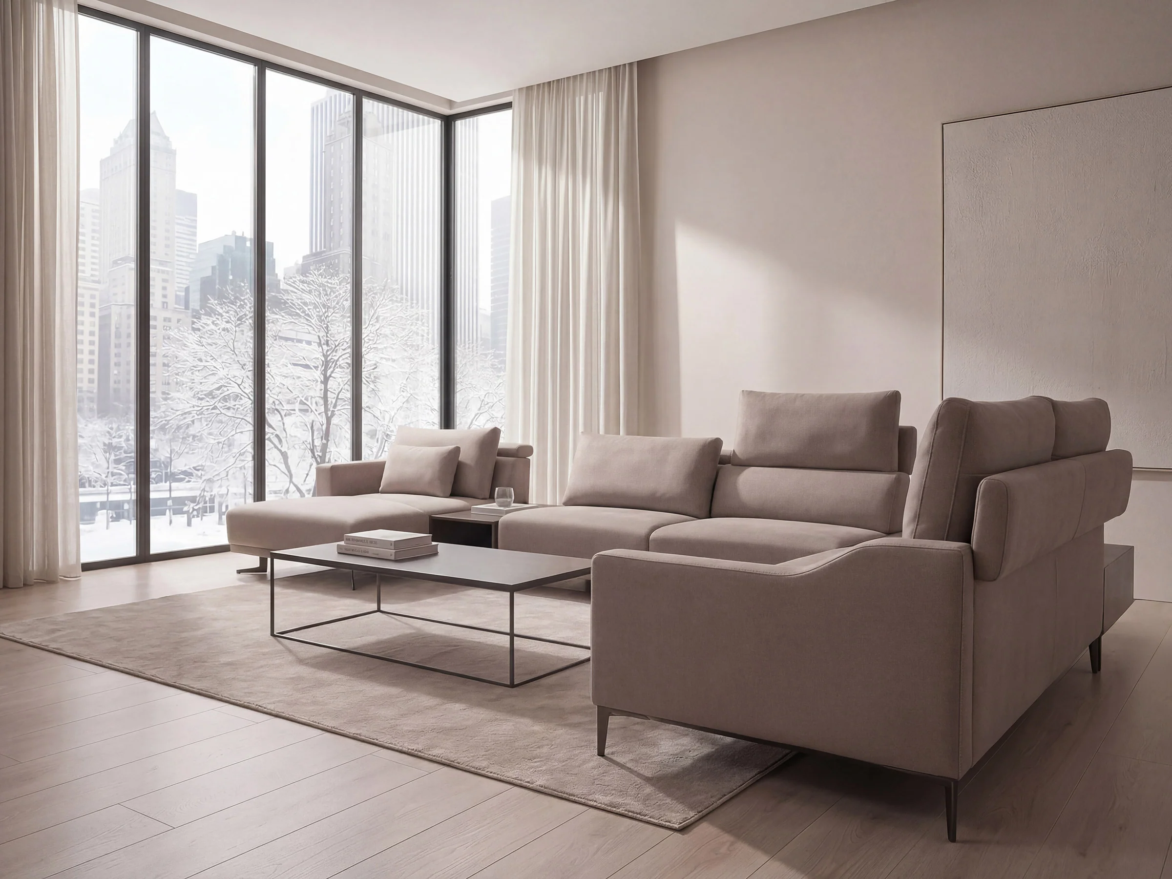 Milda Open Corner Sofa with Table - Image 4