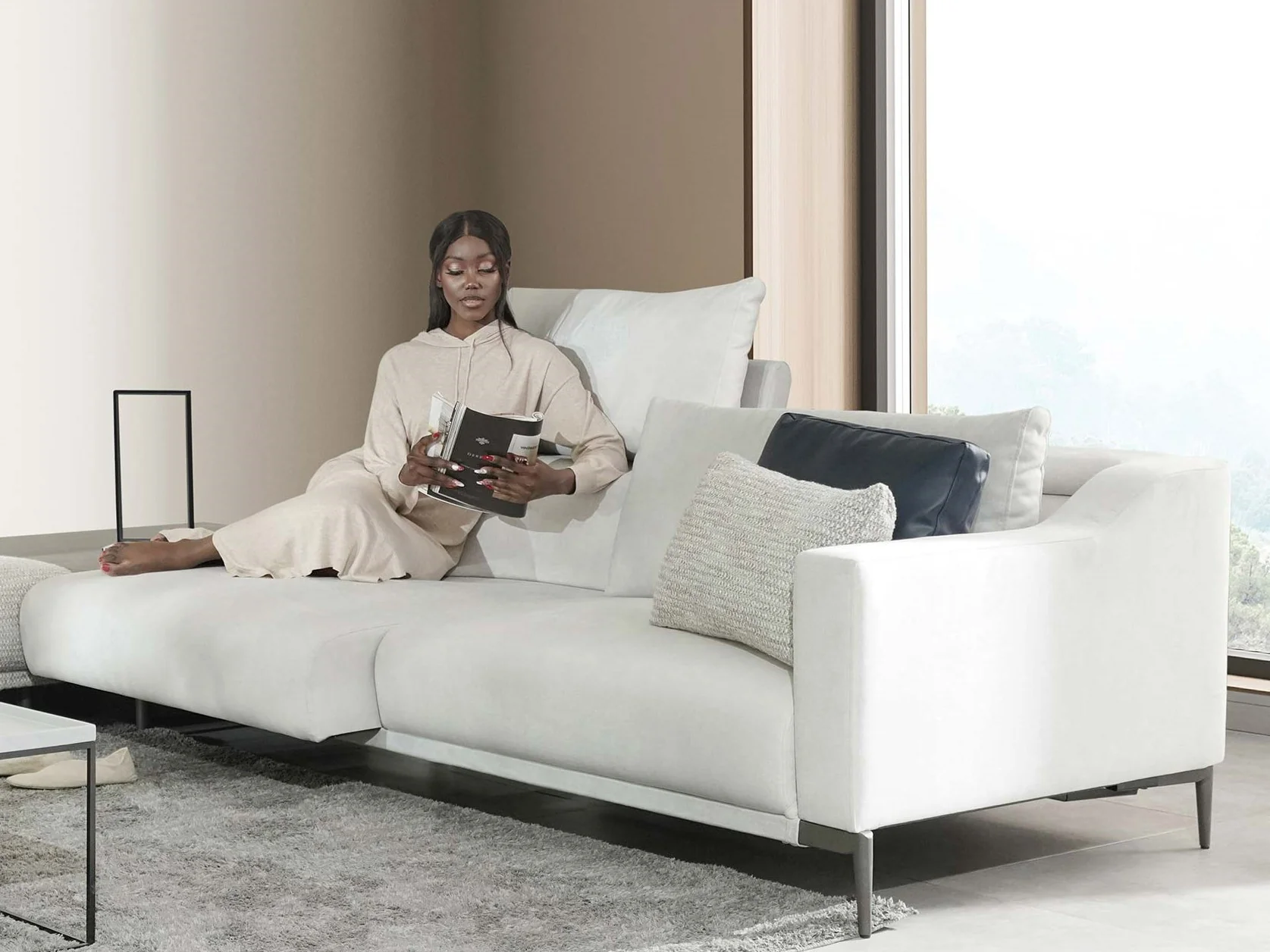 Milda Extendable Three Seater Sofa 95" - Image 5