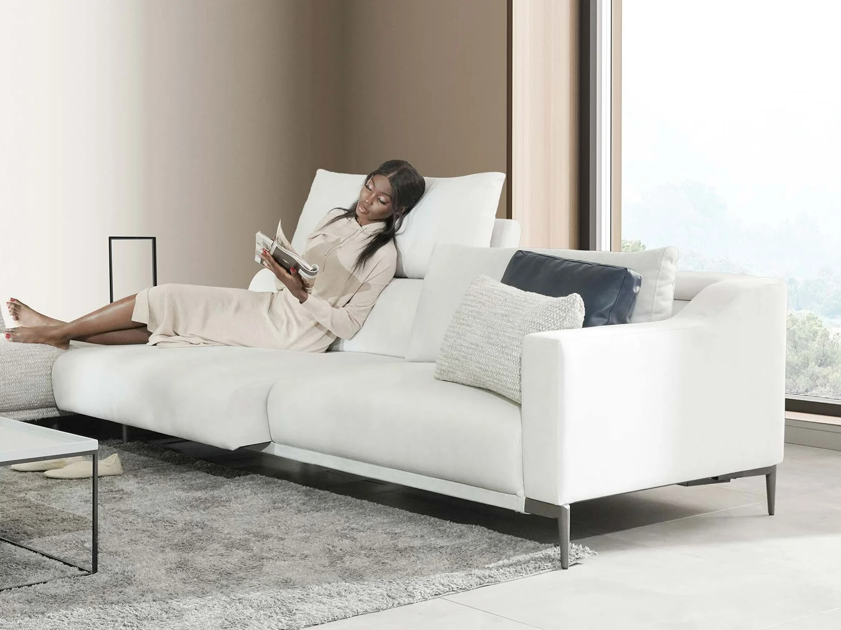 Milda Extendable Three Seater Sofa 95" - Image 6