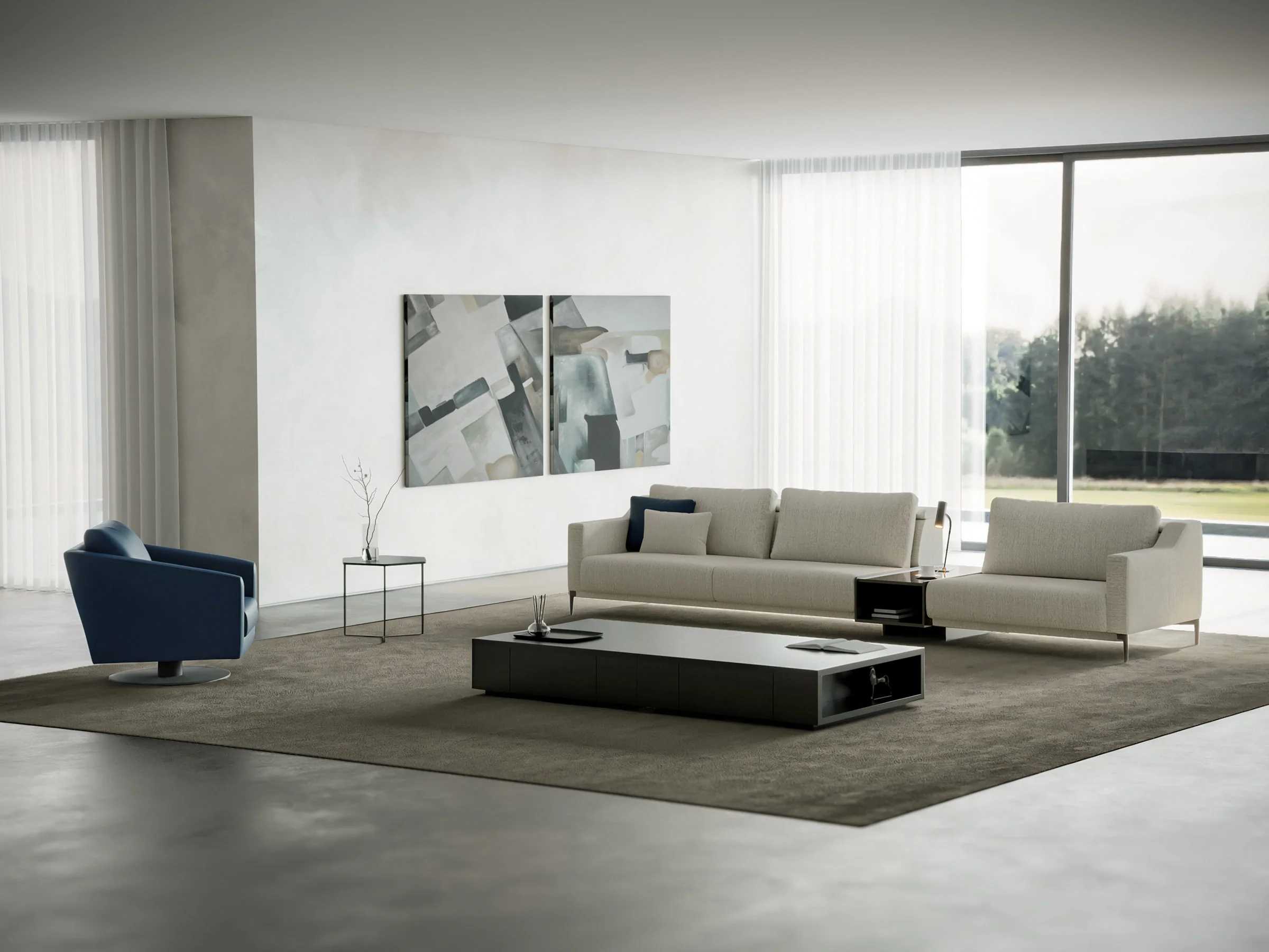 Milda Three Seater Sofa with Table - Image 6