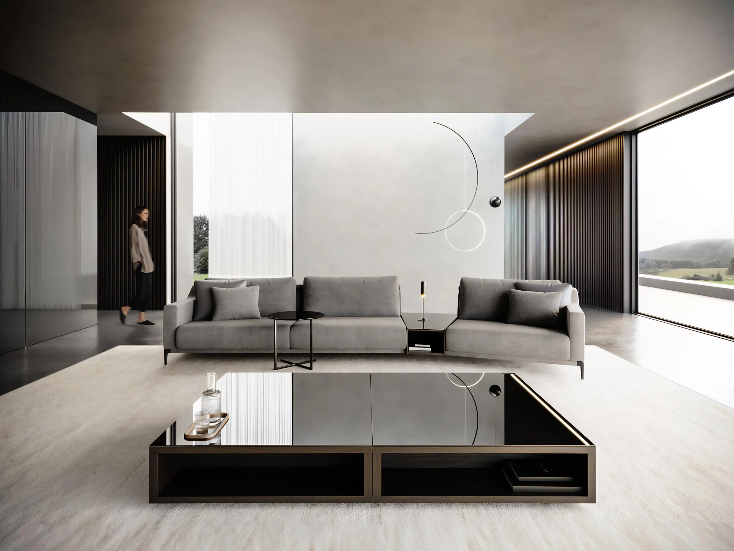 Milda Three Seater Sofa with Table - Image 7