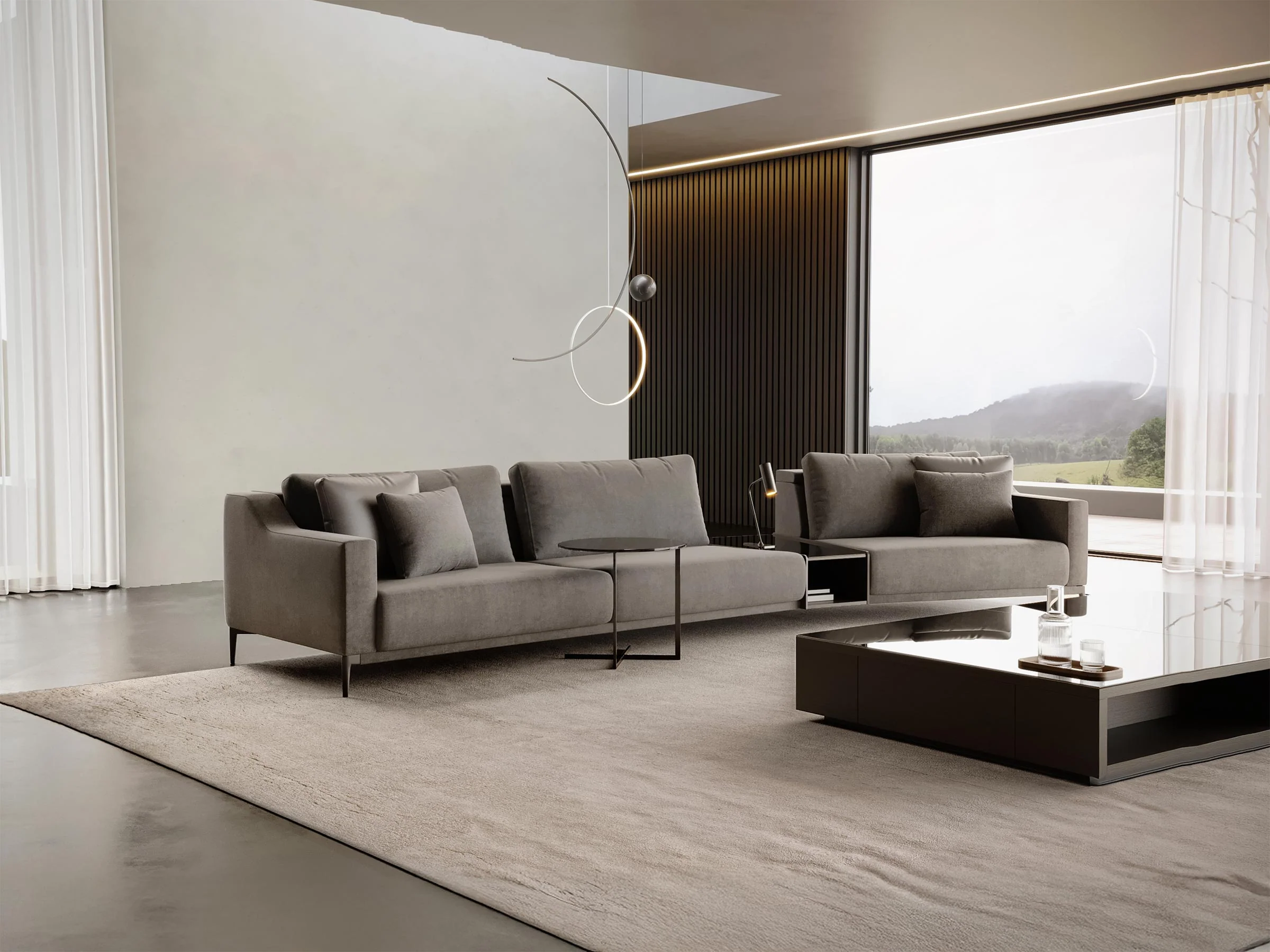 Milda Three Seater Sofa with Table - Image 8
