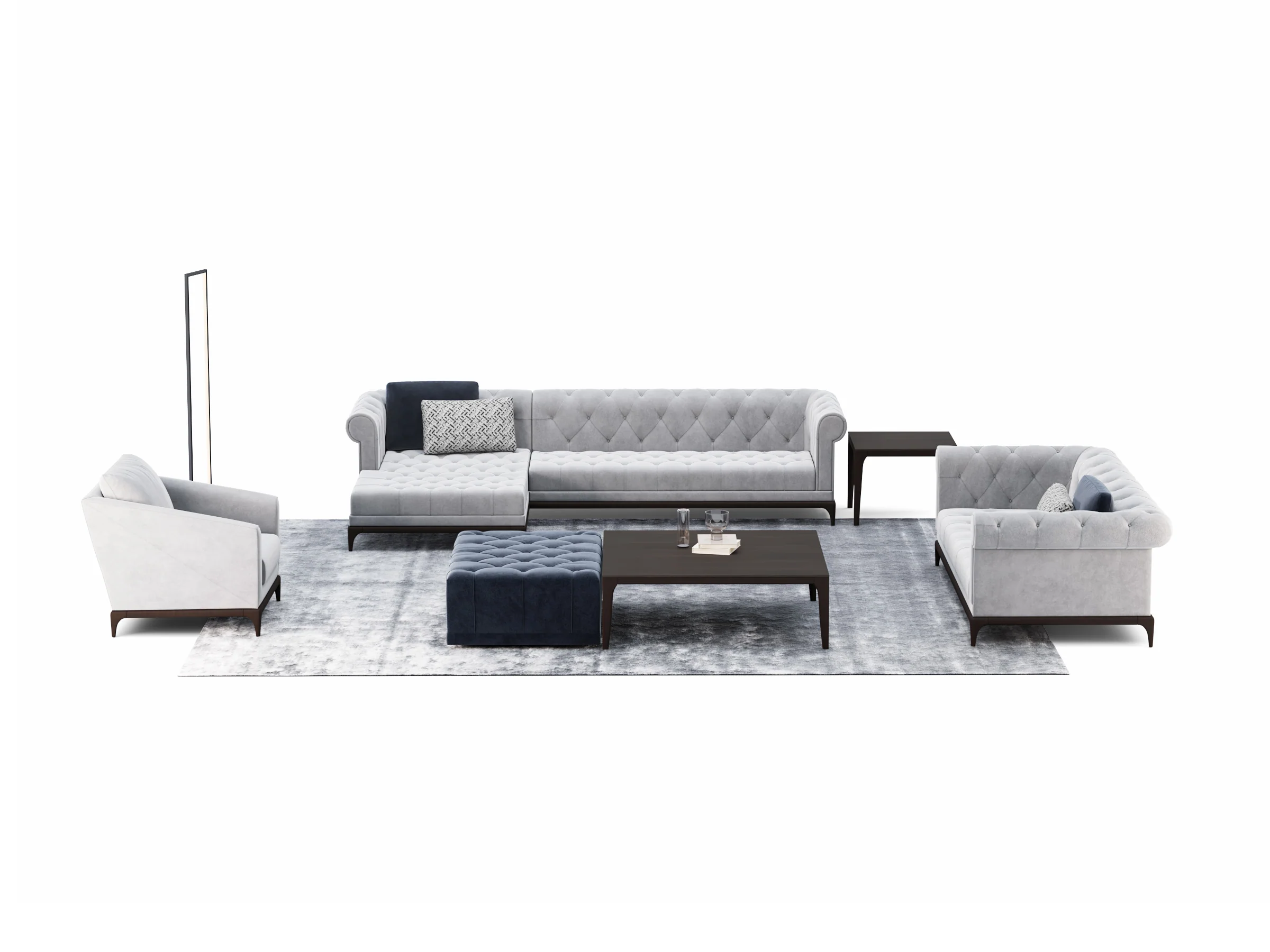 Modern Chester Sectional Chaise  Sofa - Image 3