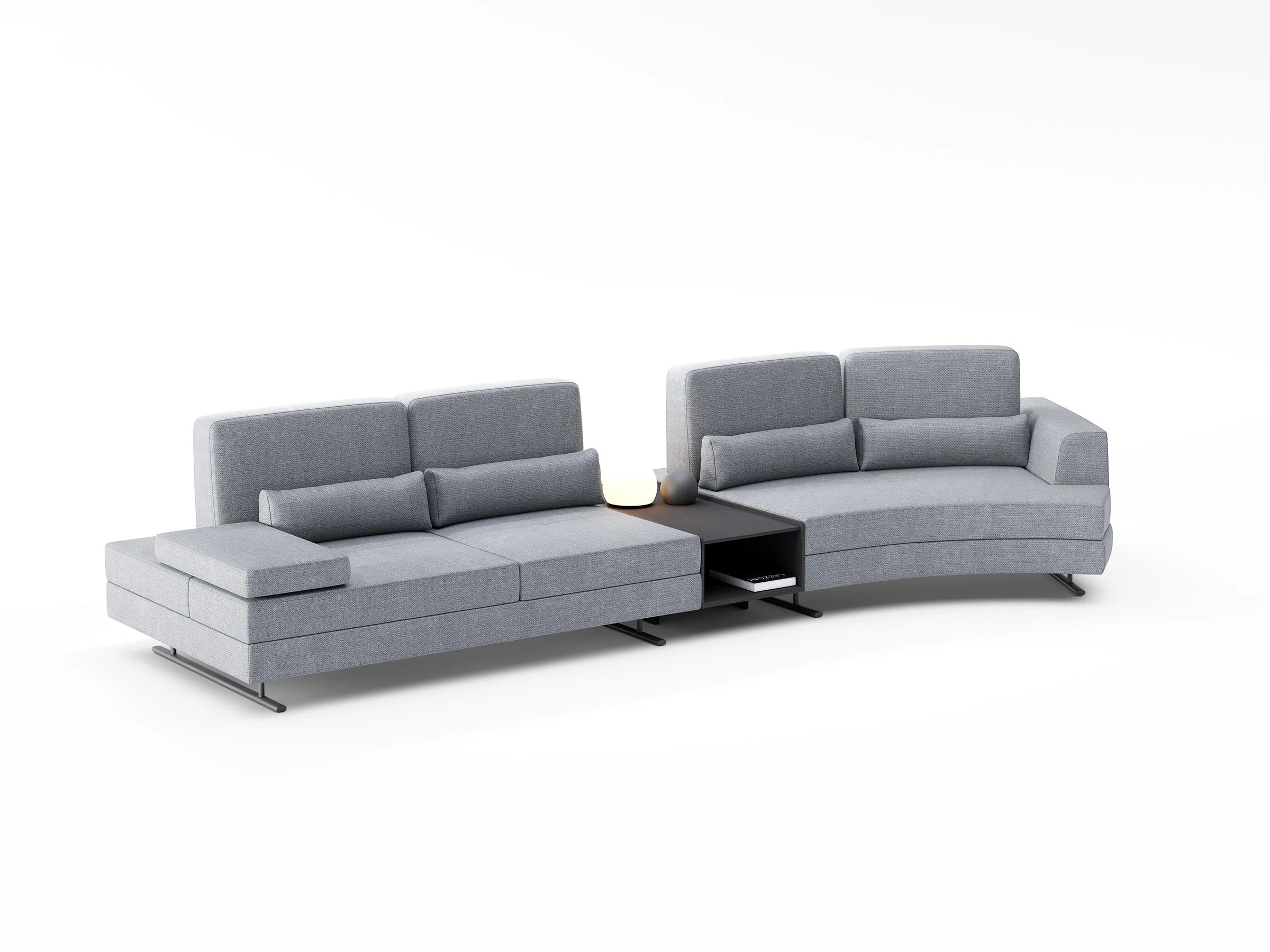 Mony Moon Chaise Sofa with Table