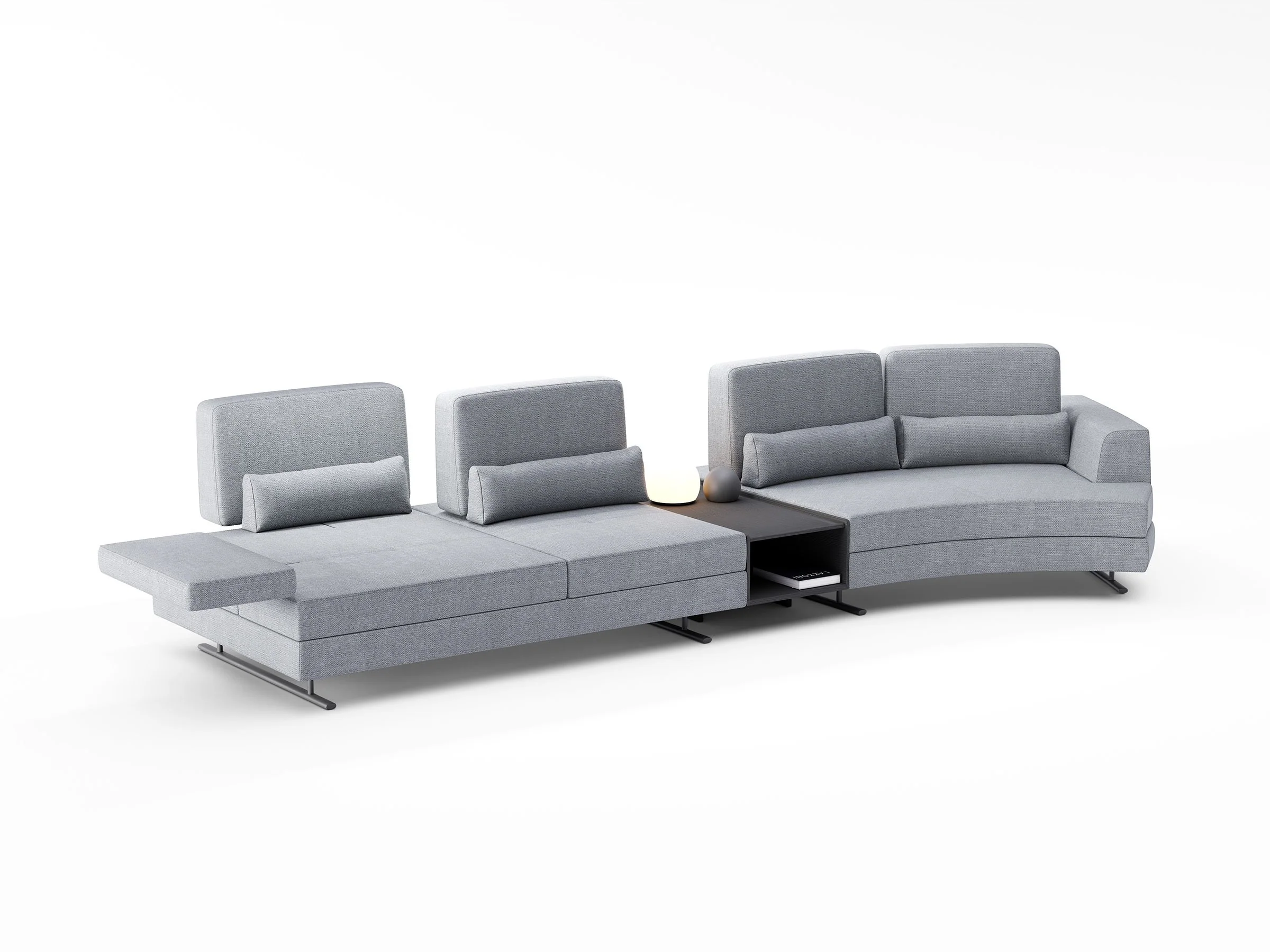 Mony Moon Chaise Sofa with Table - Image 3