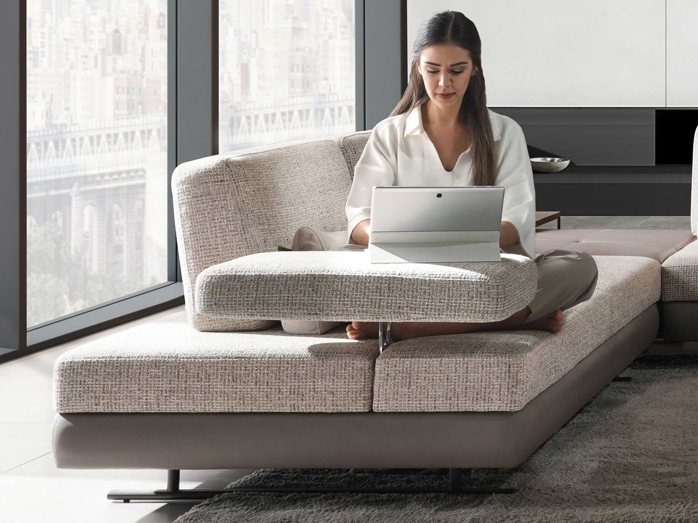 Mony Moon Chaise Corner Sofa with Table - Image 8